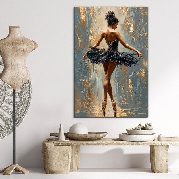Moderný obraz baletky - Zlatý tanec
