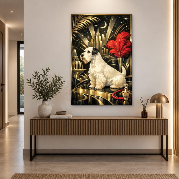 Art deco obraz - Glamour teriér