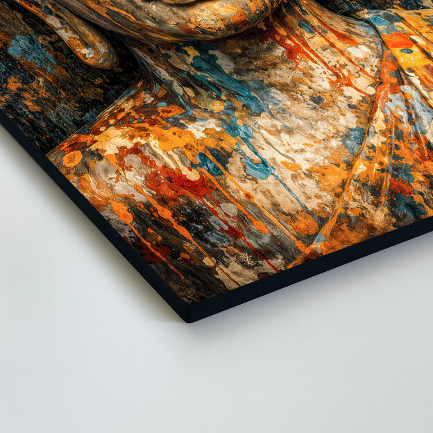 Wooden wall art - Buddha in colors