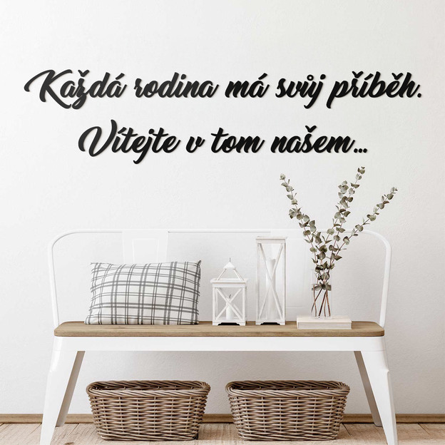 3d Nápis ze dřeva na zeď - Vítejte v našem příběhu