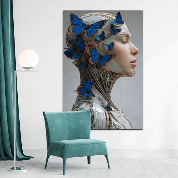 Futuristický obraz do spálne - Kybernetická múza