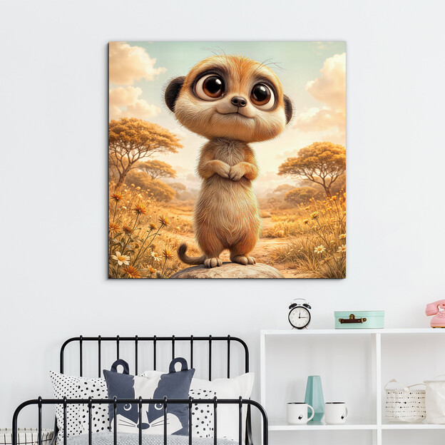 Drevený obraz pre deti - Surikata