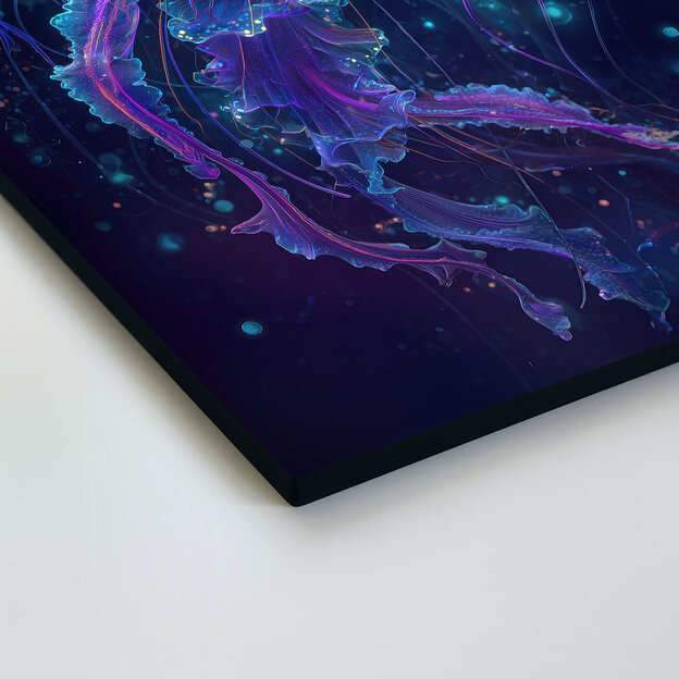 Wooden colored picture - Jellyfish