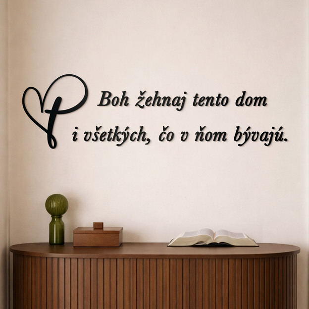 Drevený citát na stenu - Boh žehnaj 