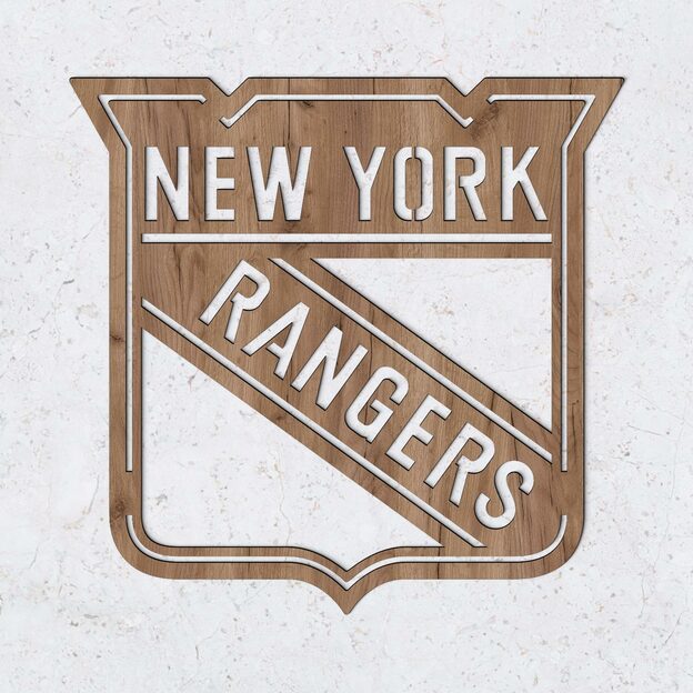 Wooden NHL Hockey Logo - New York Rangers
