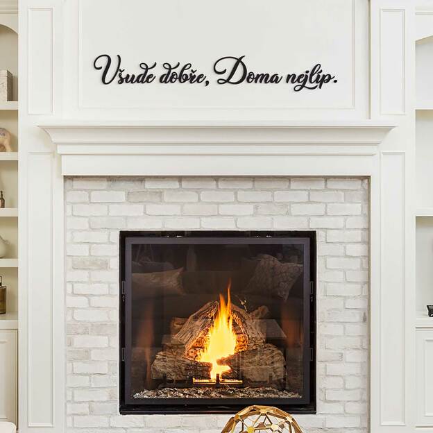  Dřevěný nápis na zeď - Všude dobře, Doma nejlíp