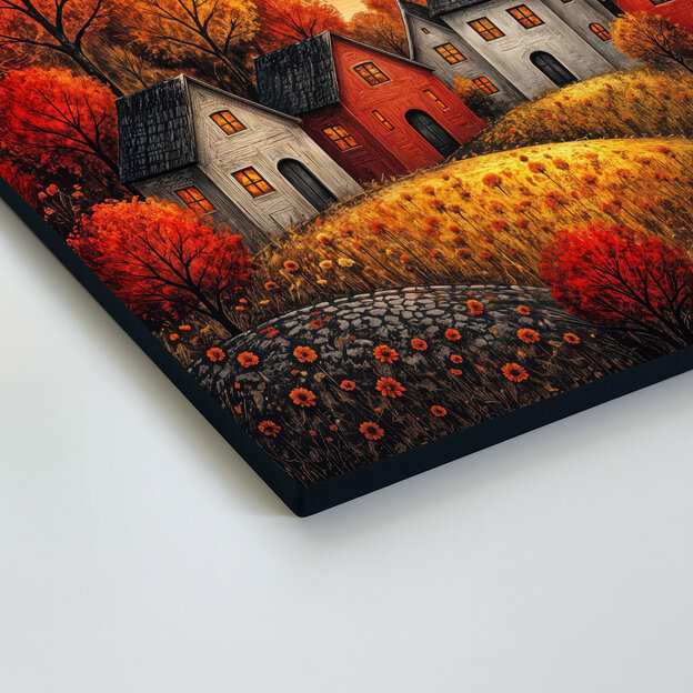 Dekoratívny obraz - Dedinka pod jesenným slnkom