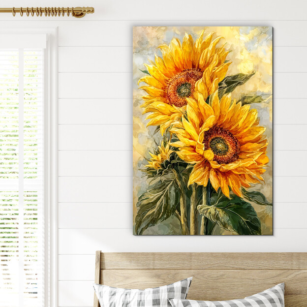 Colorful painting - Blooming sunflowers