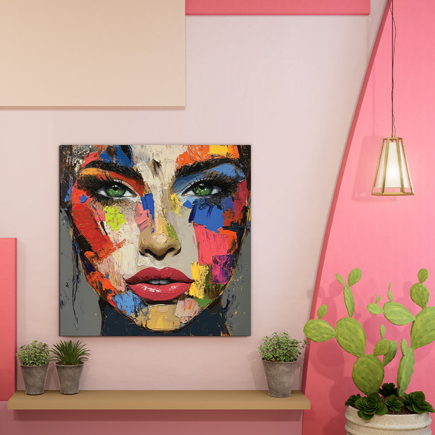 Wall Art for the Bedroom - Colorful Woman&#039;s Face