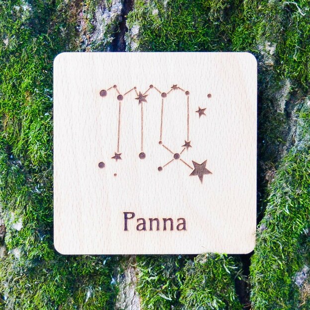 Drevená dekorácia na stôl - Podpivník znamenie Panna