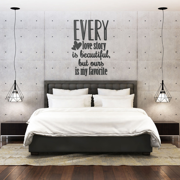 Wooden Quote about Love - Every Love Story...