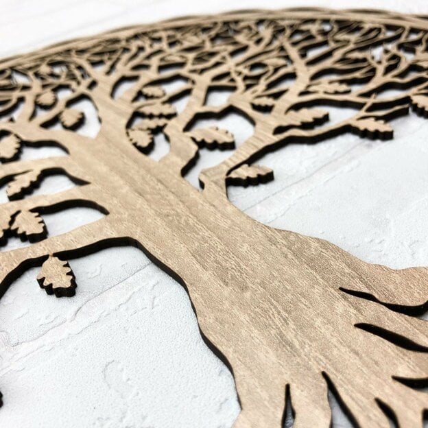 Wooden Tree of Life on the Wall - Oak