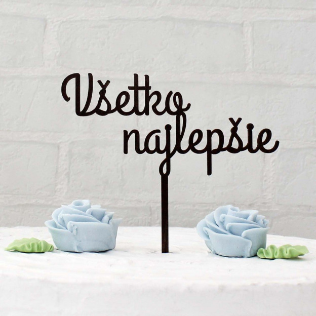 Zápich na tortu z dreva - Všetko najlepšie