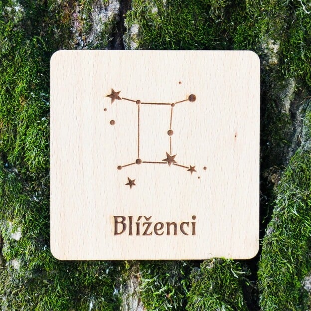 Lacný darček do 5 eur - podložka pod pohár v znamení Blíženci
