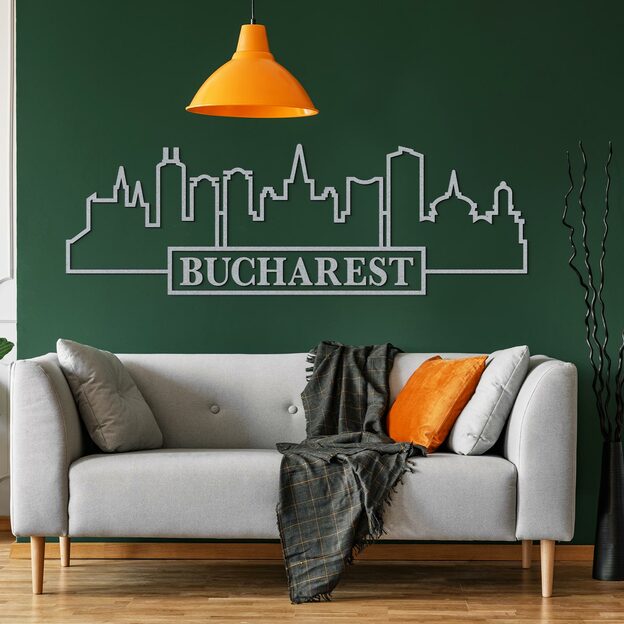 Autocolant din lemn al panoramei - Bucharest