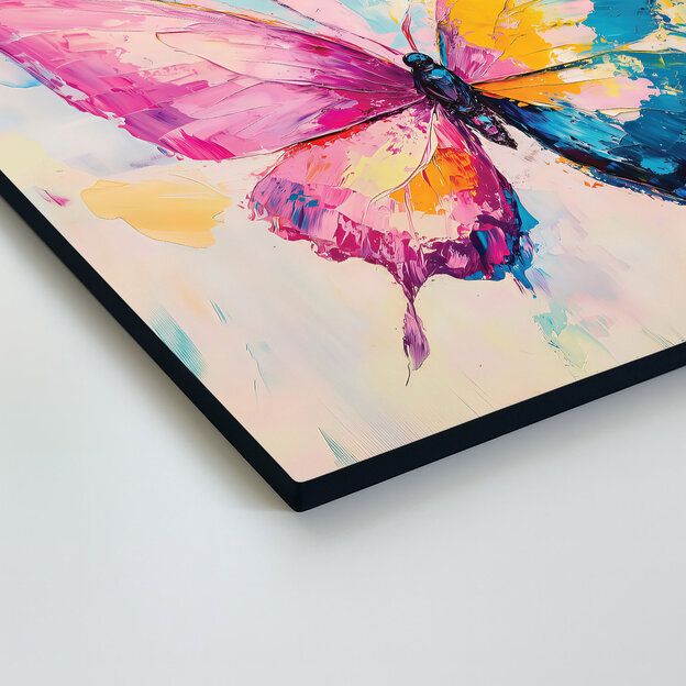 Tablou colorat pe lemn - Fluture