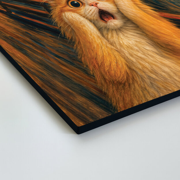 Art drevený obraz - Cat Scream