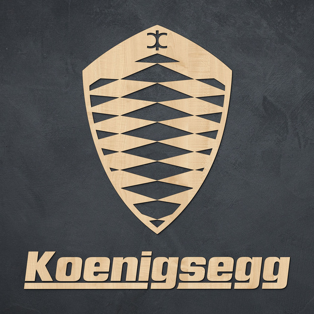 Wooden 3D Logo and Sign - Koenigsegg