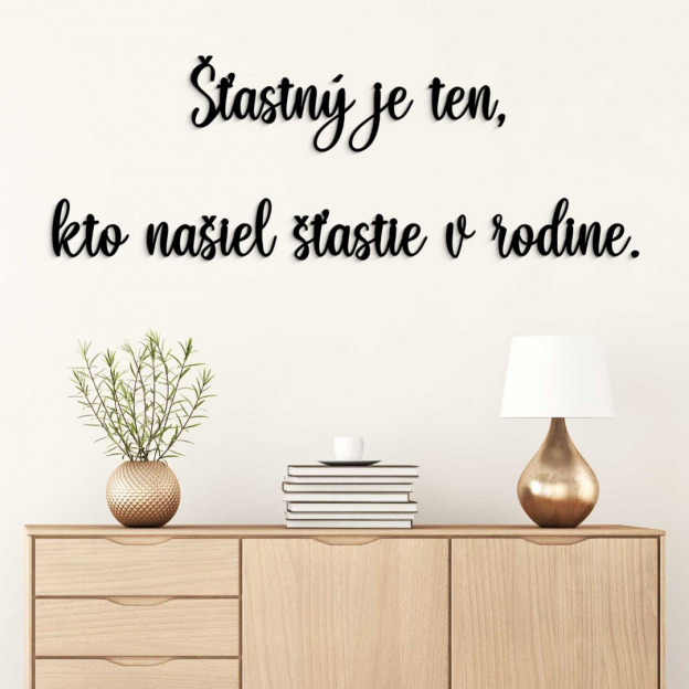 Dekoračná nálepka o rodine z dreva 