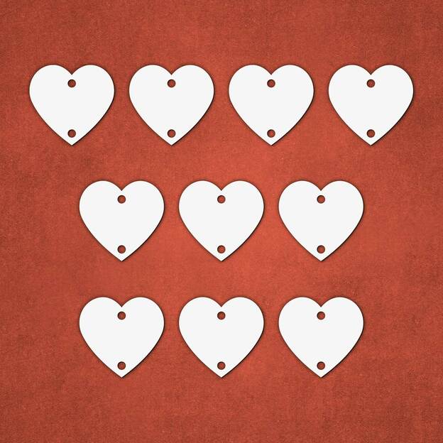 Hearts with a steel ring - 10 pcs