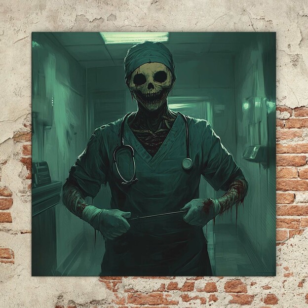 Dark Art Wooden Wall Art - Doctor