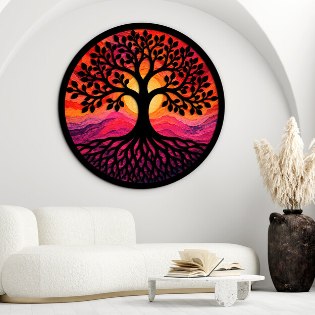 Tree of life with a colorful background - Aura