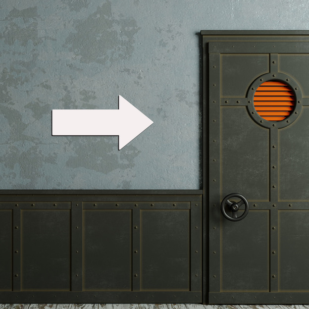 Directional wooden signpost