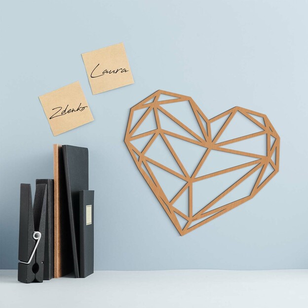 Wooden Heart on the Wall - Polygon