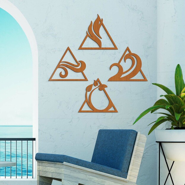 Multi-part Wooden Wall Art - 4 Elements
