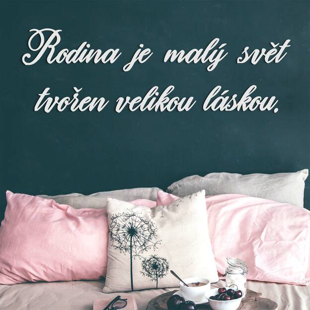 Dřevěný citát o rodině a lásce 