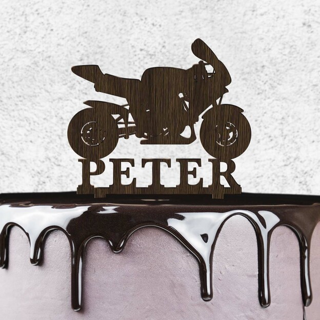 Zápich na tortu aj s vlastným textom - Motorka