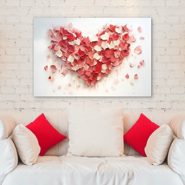 Romantic 3D Wooden Wall Art - Heart of Roses
