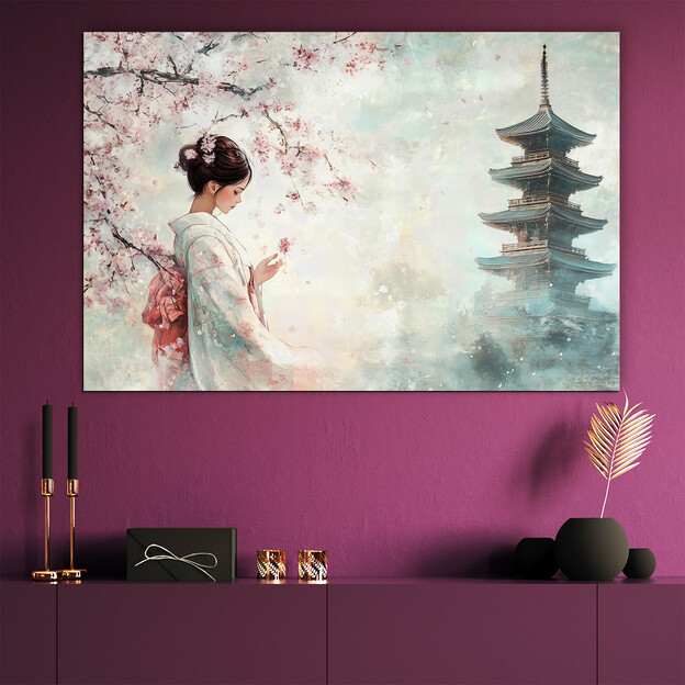 Wooden picture - Japanese cherry blossom