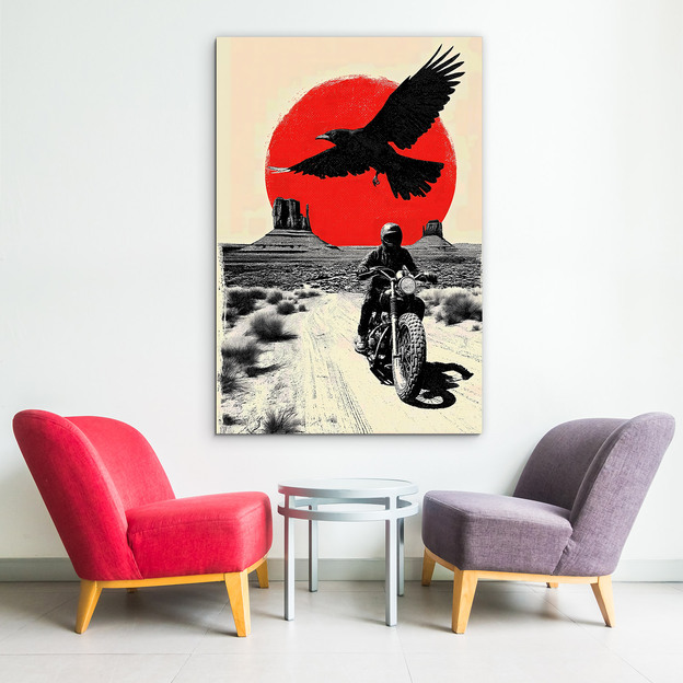 Retro poster on wood - Rebellion on the road