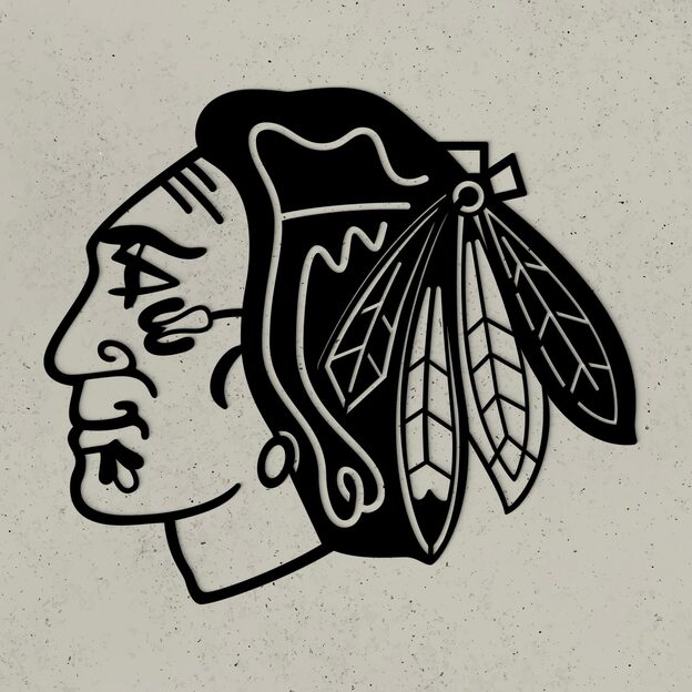 Logo 3D din lemn - Chicago Blackhawks