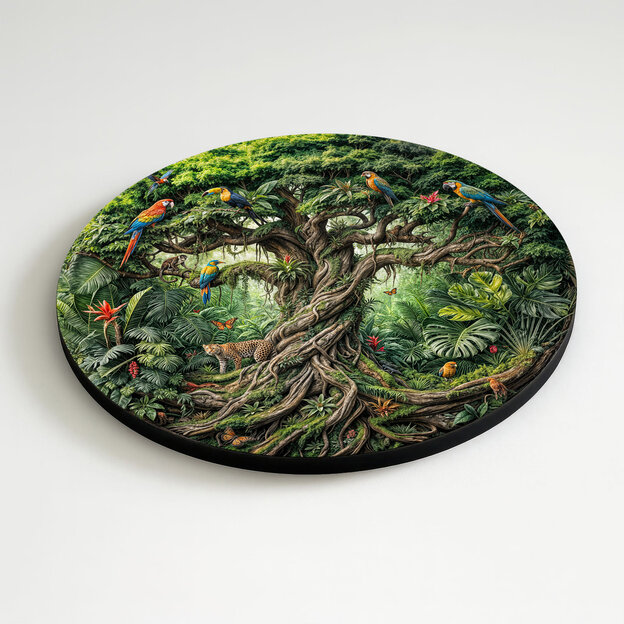 Drevený obraz stromu života do obývačky - Džungľa