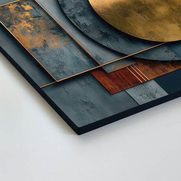 Drevený obraz - Industriálna abstraktná sféra