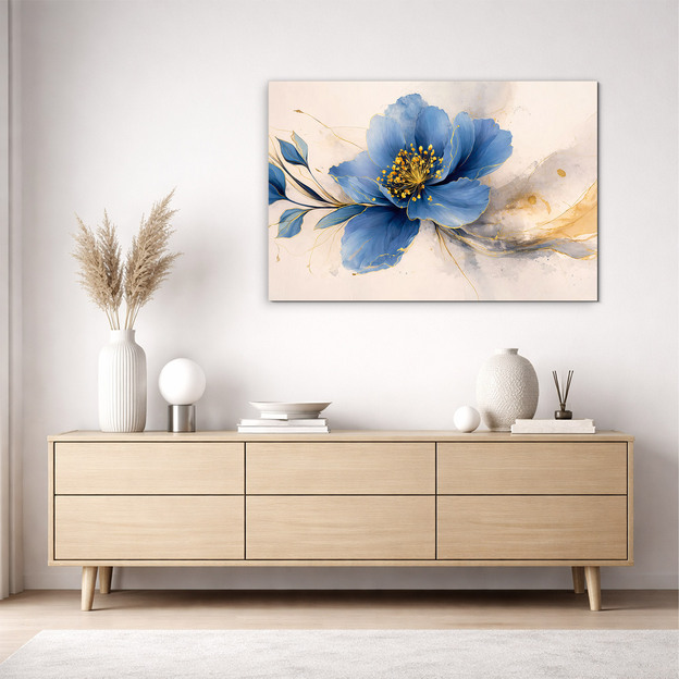 Drevený obraz - Azúrový kvet