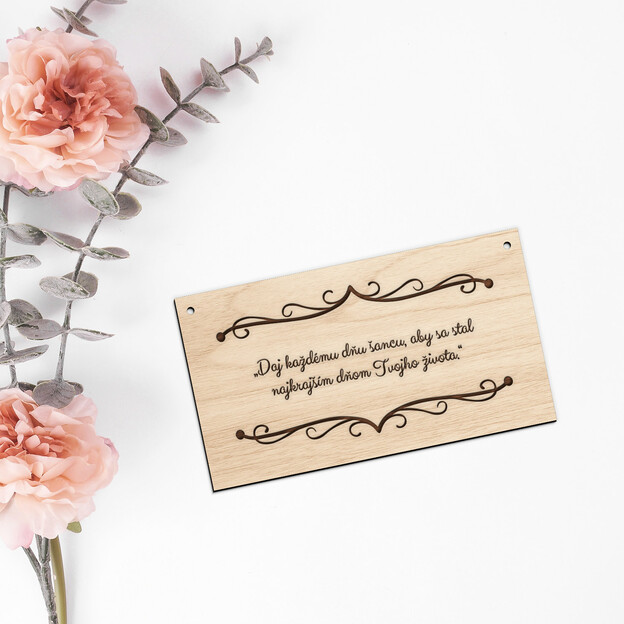 Personalizovaná drevená tabuľka s vlastným textom