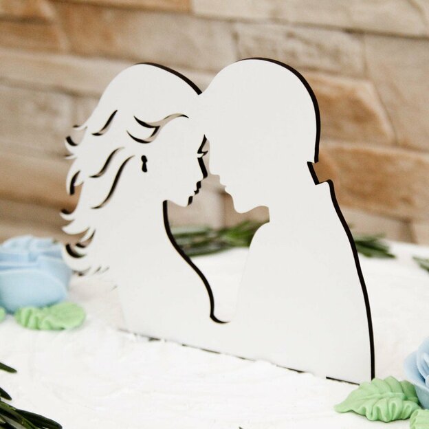 Drevený zápich na svadobnú tortu - Mladomanželia 2