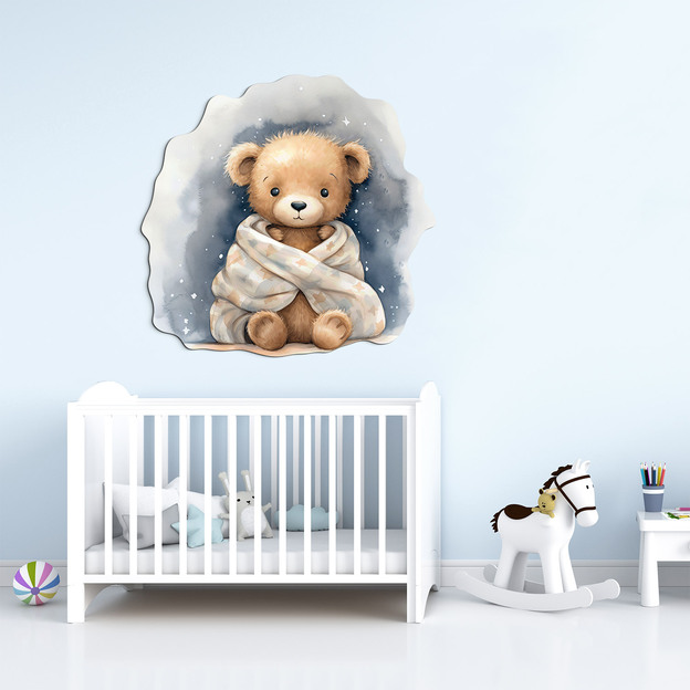 Picture for a children's room - Teddy bear under the stars