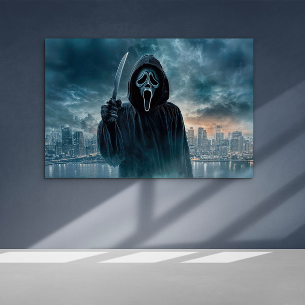 Drevený obraz - Ghostface