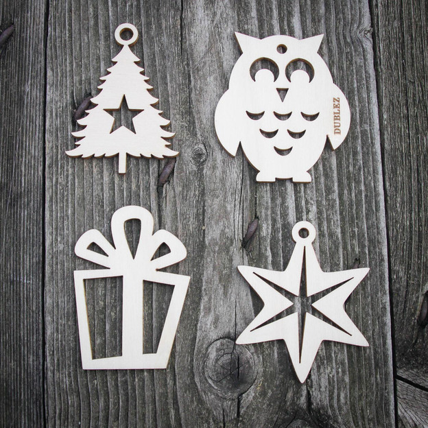 Dekorácie na stromček - Set 4 druhy po 5 ks (20ks) 