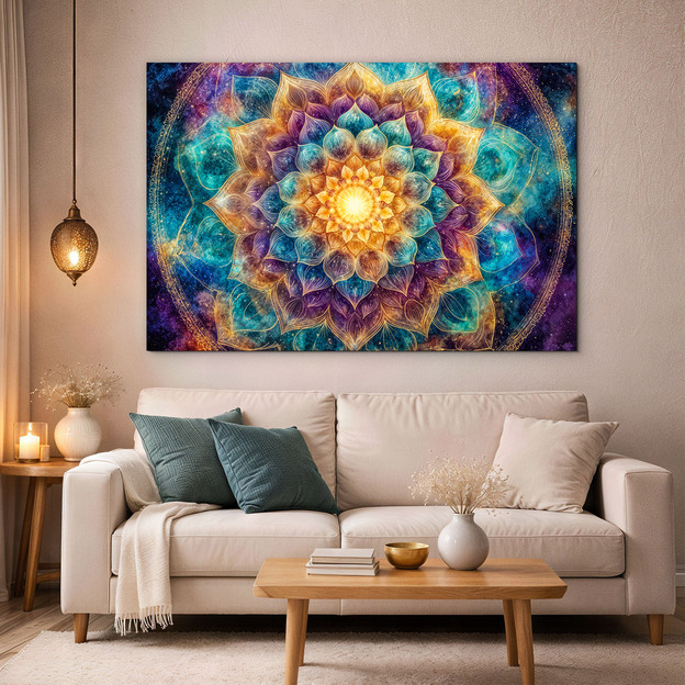 Drevený obraz - Mandala Galaxia