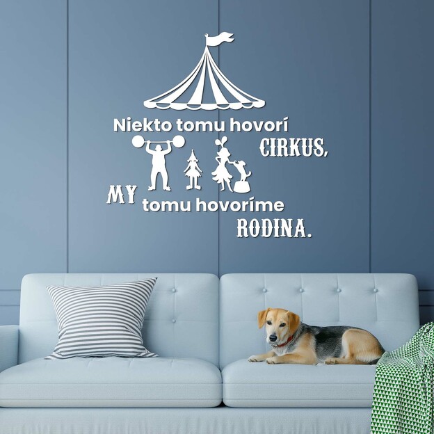 Drevený citát o rodine - Cirkus