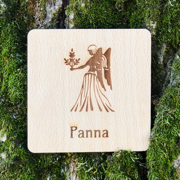 Drevená dekorácia na stôl - Podpivník znamenie Panna