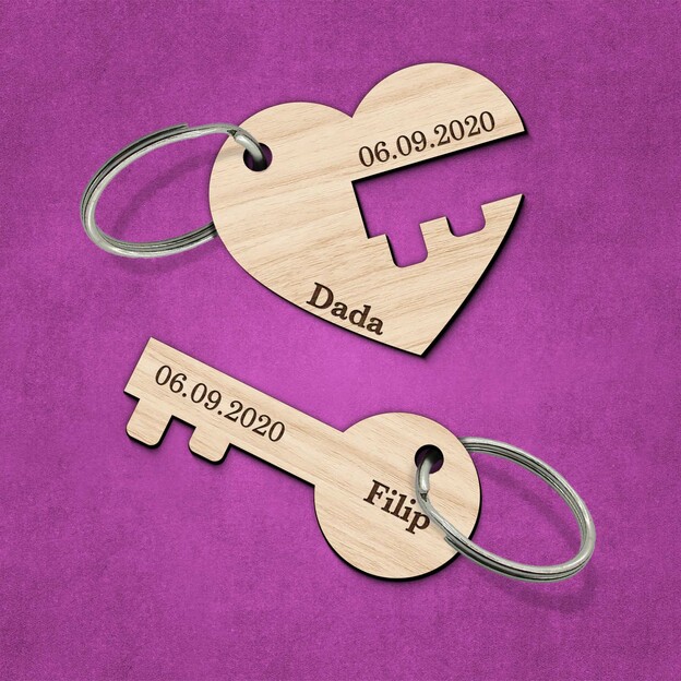 Valentine&#039;s Gift - Heart Keychain with Key
