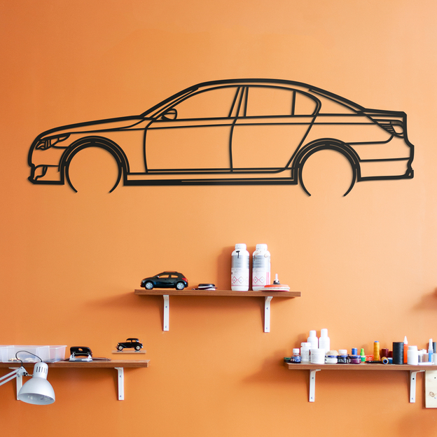 Car Silhouette Wall Art - BMW E60 M5