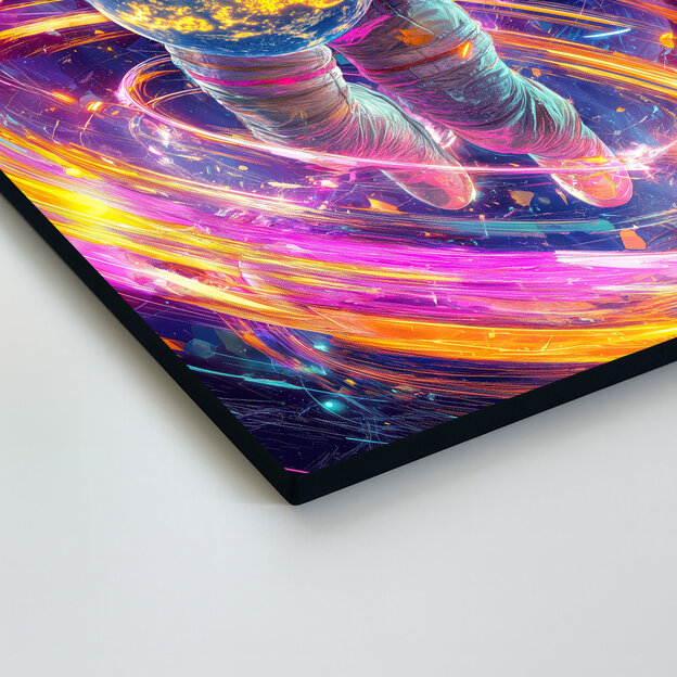 Drevený obraz - Astronaut v galaxii