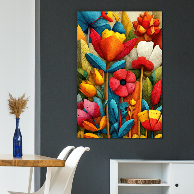 Colorful painting of flowers